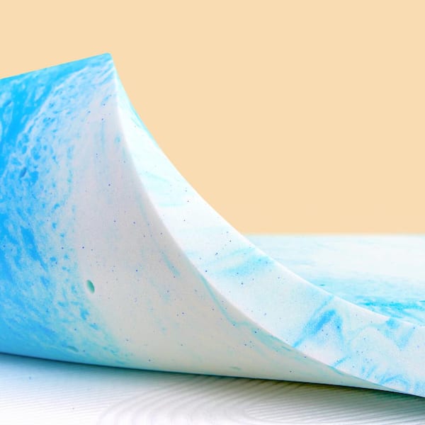 SUBRTEX Medium 3 in. King Gel Swirl Memory Foam Mattress Topper, Pressure-Reliving Comfort