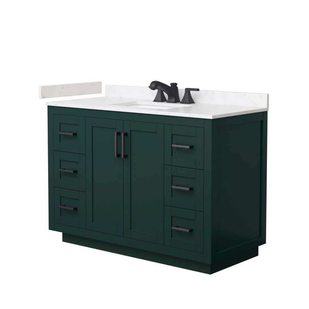 Miranda 48 in. Single Freestanding Green Bath Vanity with Carrara Cultured Marble Top Assembled price history on PriceWatchPro