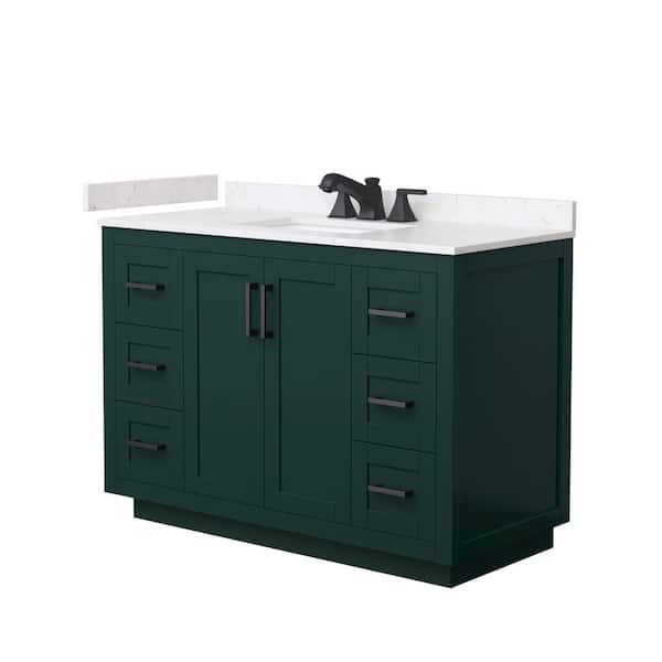 Miranda 48 in. Single Freestanding Green Bath Vanity with Carrara Cultured Marble Top Assembled