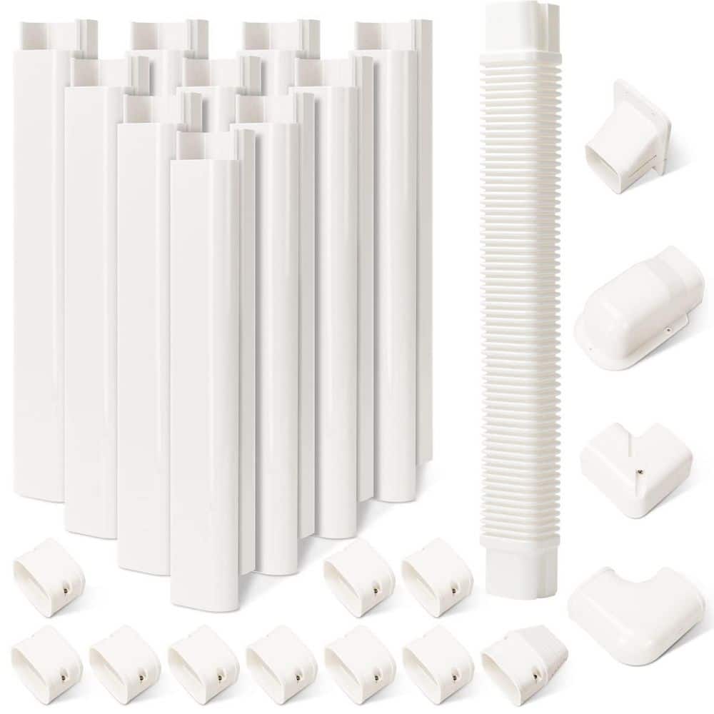 3 in. W x 16 ft. L White Mini Split Line Set Cover Kit, Decorative PVC Slim Line Cover for AC Heat Pumps Systems Tubing price history on PriceWatchPro