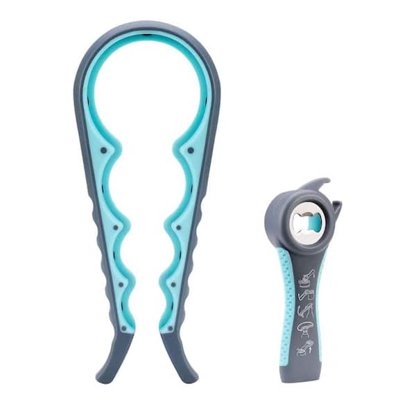 Jar Opener Gripper Set for Seniors with Arthritis Easy Grip Silicone Pads Non-Slip Bottle Corkscrew Tools