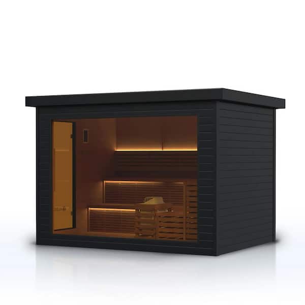 ALEKO 7-8-Person Outdoor Red Cedar Traditional Wet/Dry Sauna with