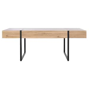 Tristan 44 in. Light Brown/Black Wood Coffee Table