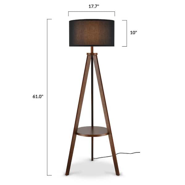 Details about  / Royal Wooden Tripod Floor Lamp Light Shade Fixture Home Interior Decor