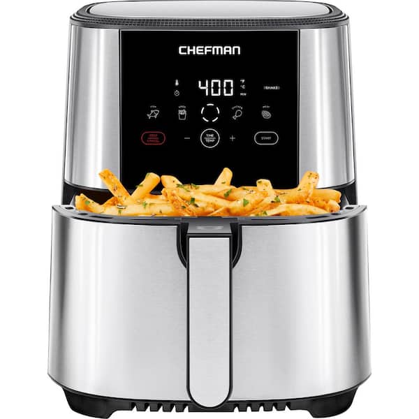 Chefman TurboTouch 5 Qt. Air Fryer, Stainless Steel Compact and