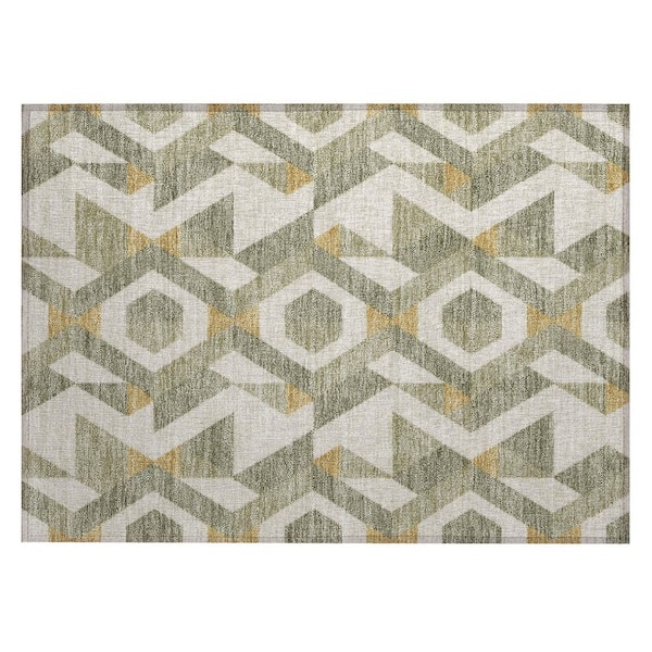 Chantille Machine Washable Indoor/Outdoor Abstract ACN2962 Sage 2 ft. x 3 ft. Accent Rug