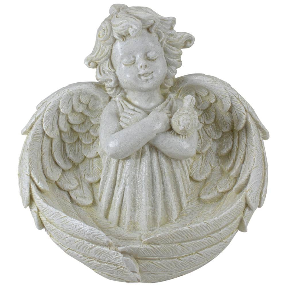 Northlight 9 in. Cherub Angel Wings Bird Feeder Outdoor Garden Statue  32038885 - The Home Depot