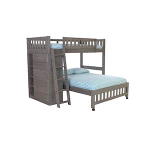Charcoal Gray Series Charcoal Gray Twin Size Over Full Size Bunkbed with Drawers