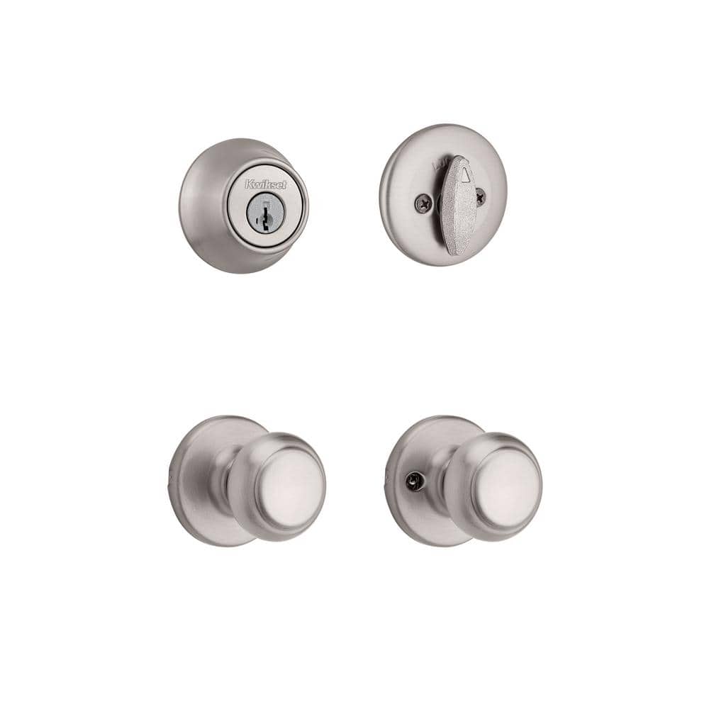 Cove Satin Nickel Passage Door Knob and Single Cylinder Deadbolt Combo Pack featuring SmartKey Security price history on PriceWatchPro