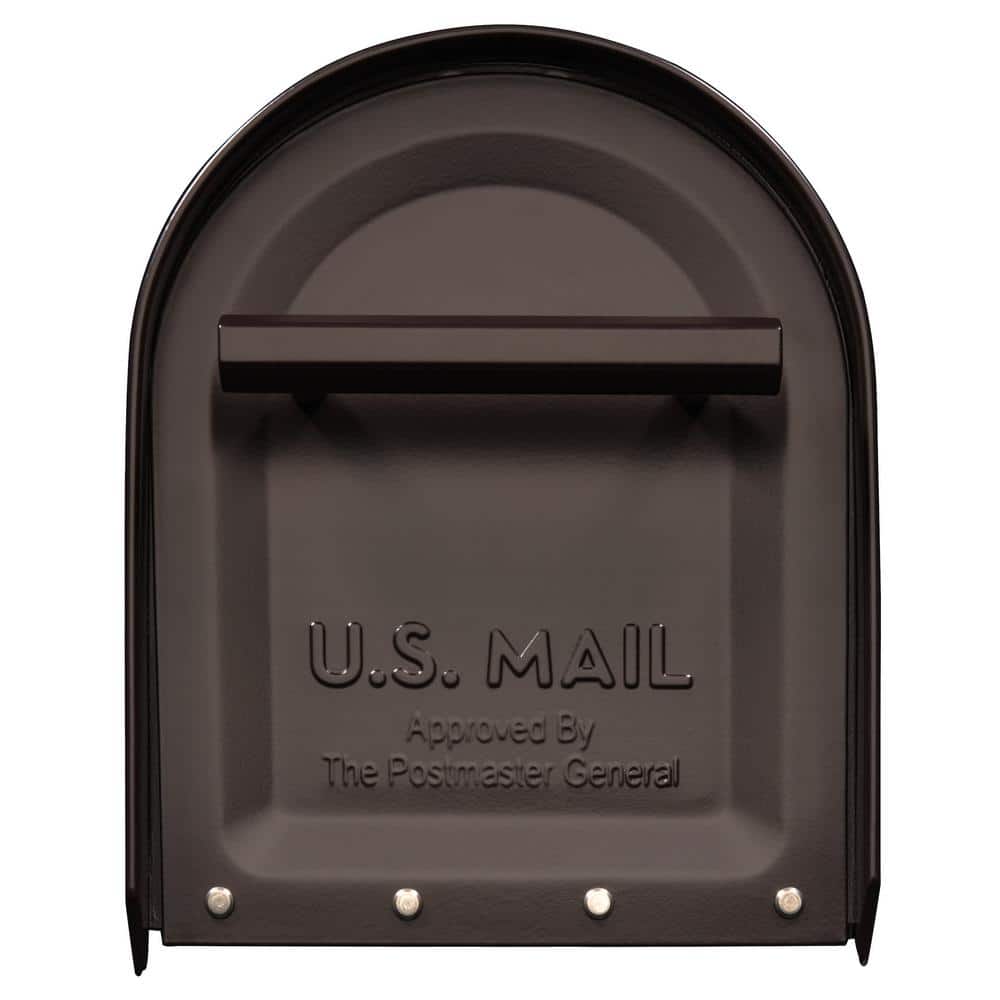 Large Rubbed Bronze Steel Post Mount Mailbox