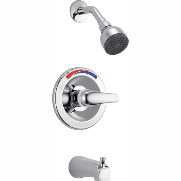Peerless 1-Handle Wall Mount Tub and Shower Faucet Trim Kit in Chrome (Valve Not Included)