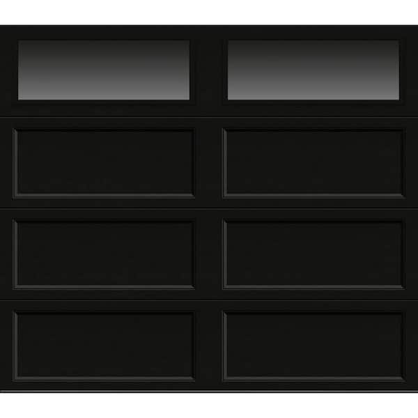 Clopay Bridgeport Steel Extended Panel 8 ft x 7 ft Insulated 6.3 R-Value  Black Garage Door with Windows