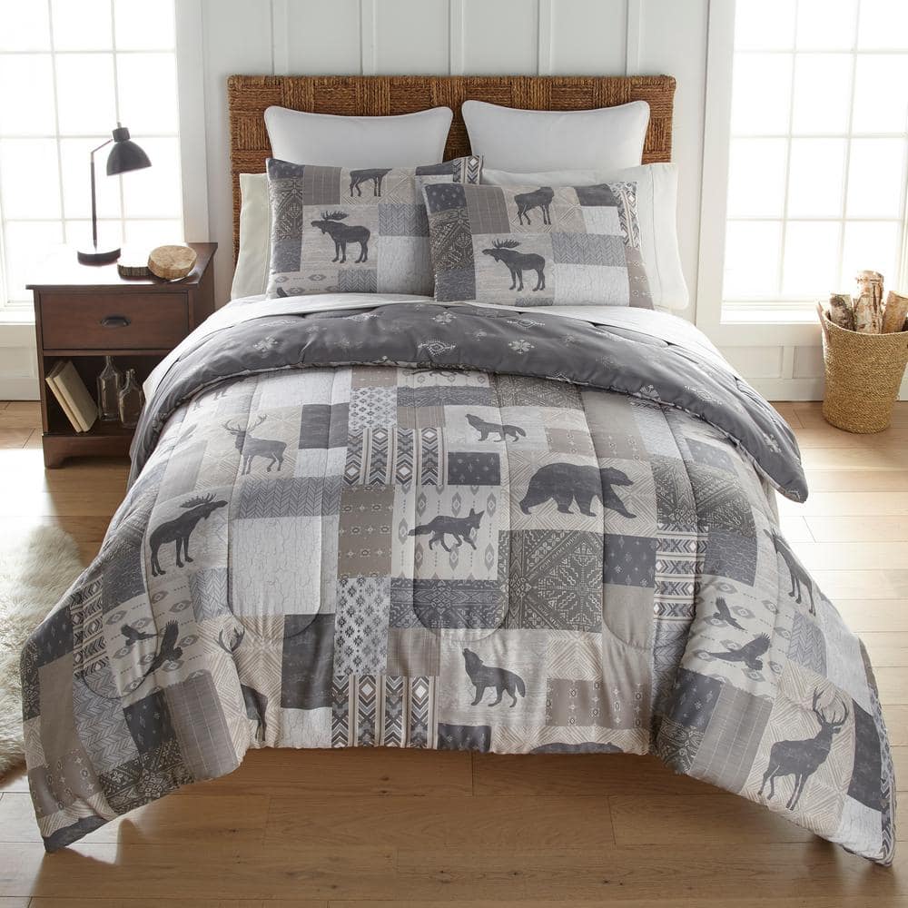 Donna Sharp Forest Weave Wildlife Rustic Country King 3-Piece Comforter Set