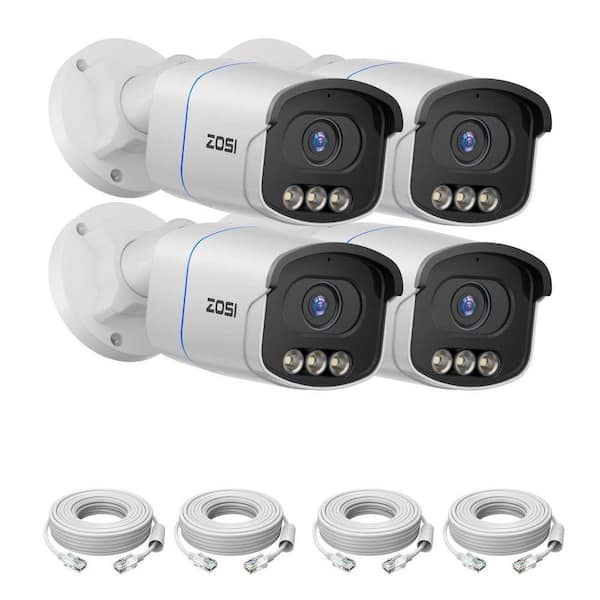 C186A 4K 8MP POE Add-On Hardwired IP Security Camera, Only Work with ZR08HQ ZR08HN ZR16HB ZR16HK(4Pack)