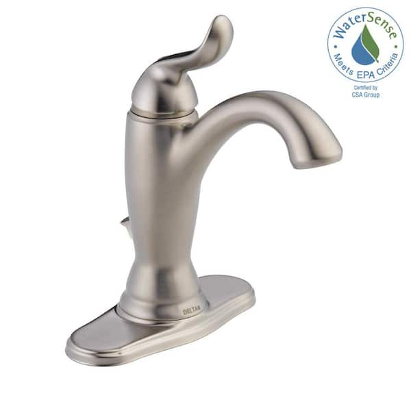 Delta Linden Single Handle Bathroom Faucet Semis Online   Stainless Delta Single Hole Bathroom Faucets 594 Ssmpu Dst 31 600 