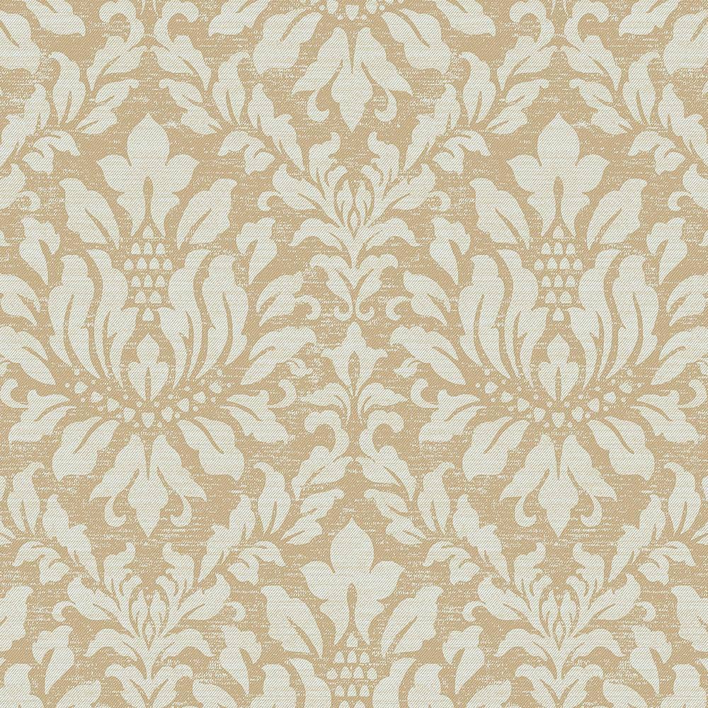 Light Green and Metallic Gold Damask Vinyl Wallpaper Roll