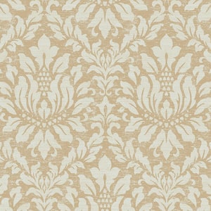 Stitched Damask Vinyl Roll Wallpaper (Covers 55 sq. ft.)