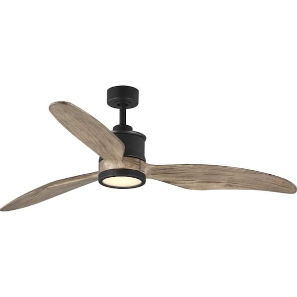 Progress Lighting Farris 60 in. Indoor Integrated LED Graphite Modern Ceiling Fan with Remote for Living Room and Bedroom