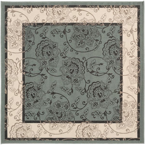 Livabliss Tereza Sage 9 ft. x 9 ft. Square Indoor/Outdoor Patio Area Rug