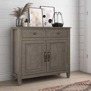 Connaught Solid Wood 40 in. Wide Traditional Entryway Storage Cabinet in Farmhouse Grey