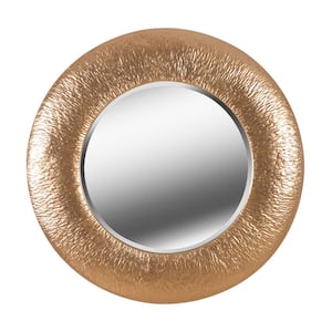 Medium Round Gold Beveled Glass Classic Mirror (34 in. H x 34 in. W)