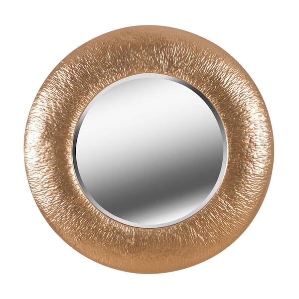 Kenroy Home Medium Round Gold Beveled Glass Classic Mirror (34 in. H x 34 in. W)