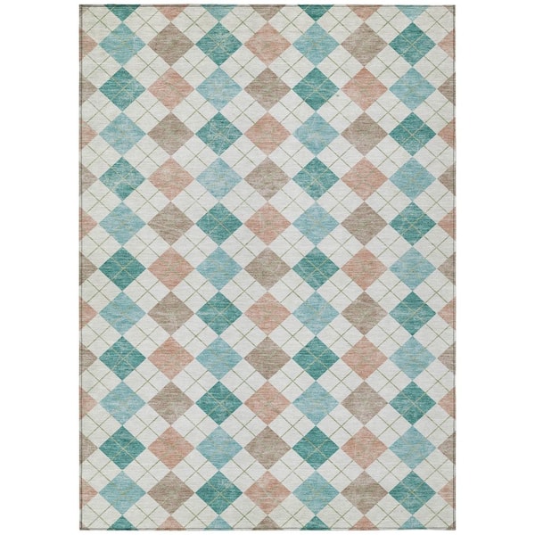 Addison Rugs Chantille Machine Washable Indoor/Outdoor Abstract ACN2238 Aqua 8 ft. x 10 ft. Area Rug