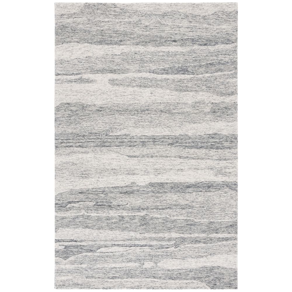 Ebony 4 ft. x 6 ft. Dark Gray/Ivory Abstract Striped Area Rug price history on PriceWatchPro