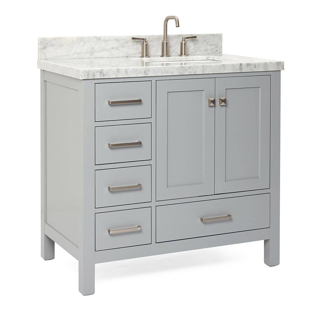 Cambridge 37" Grey Marble Top Single Basin Vanity