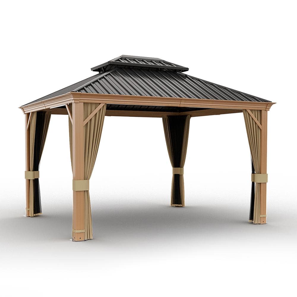 Ernir Deluxe Gazebo Cedar Wood 4x4.5M Anthracite