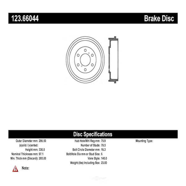 Centric Parts Brake Drum 123.66044 The Home Depot