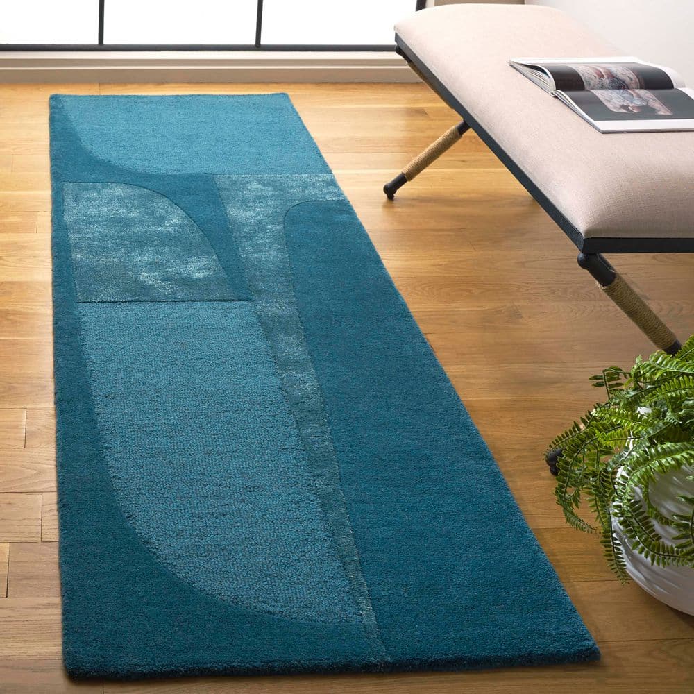 Fifth Avenue 2 ft. x 8 ft. Turquoise ontemporary Luxe Geometric Runner Rug price history on PriceWatchPro