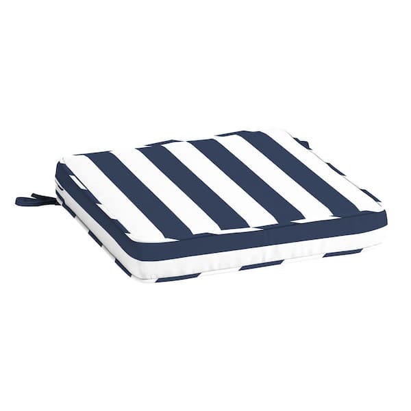 Box Cushion for chair, Blue and White Stripe