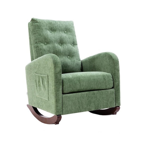 Unbranded Green Room High Back Fabric Padded Seat Rocking Chair