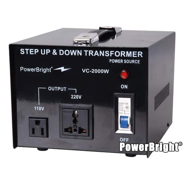 Power Bright 2000-Watts Step Up/Down Converter 110/120-Volt - 220/240-Volt  Voltage Transformer VC2000W - The Home Depot