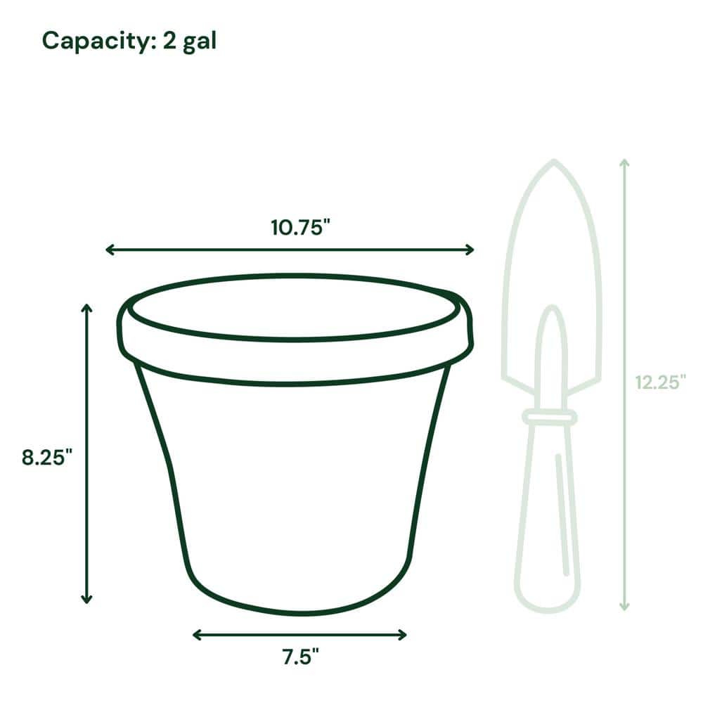 Bloem Charcoal Terra 10" Tapered Outdoor Planter