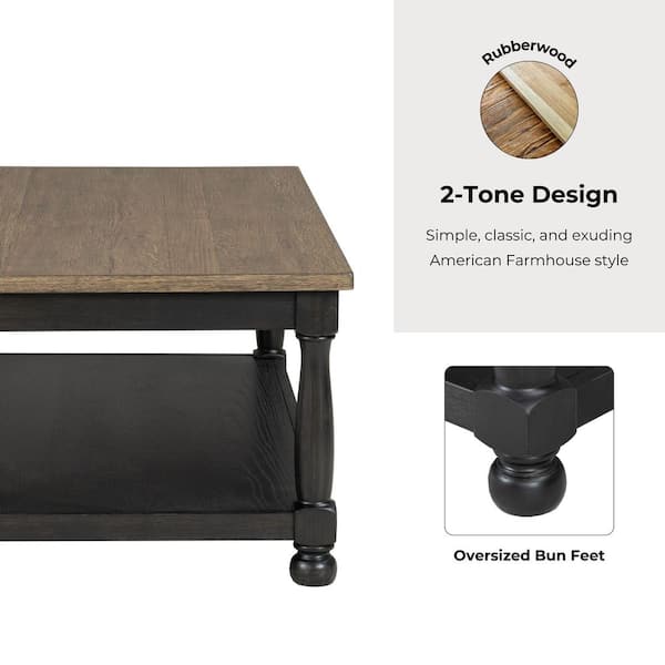 Furniture of America Windcrest 48 in. Weathered Black and Furniture of America Windcrest 48 in. Weathered Black and