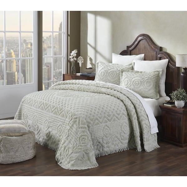 Better Trends Heirloom Collection 2-Piece Ivory 100% Cotton Twin Coverlet Set