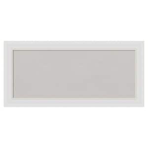 Flair Soft White Narrow Framed Grey Corkboard 34 in. x 16 in Bulletin Board Memo Board
