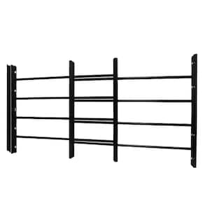 4-Bar Adjustable 23-1/4 in. to 42-1/2 in. Horizontal Hinged Black Window Security Guard