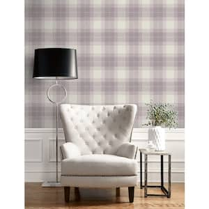 56 sq. ft. Lilac Haze Harrelson Plaid Unpasted Paper Wallpaper Roll