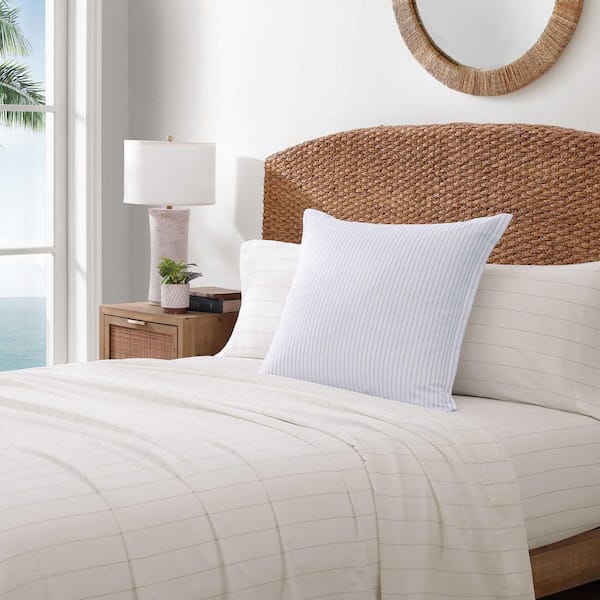 Orchid Bay Stripe 1-Piece Light Blue Cotton Euro Sham