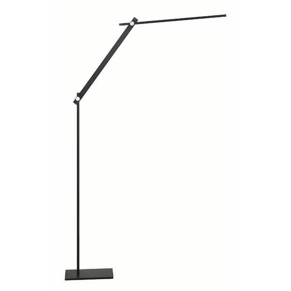 George Kovacs Kovacs 54.68 in. Anodized Brushed Black Modern 1-Light Dimmable LED Standard Floor Lamp for Living Room with Metal Shade