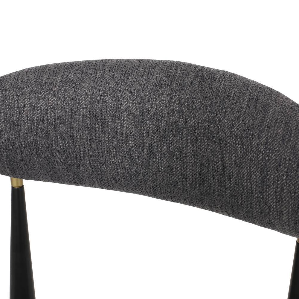 Boise Extra Tall Black Metal and Gray Upholstered Bar Stools, Set of 2