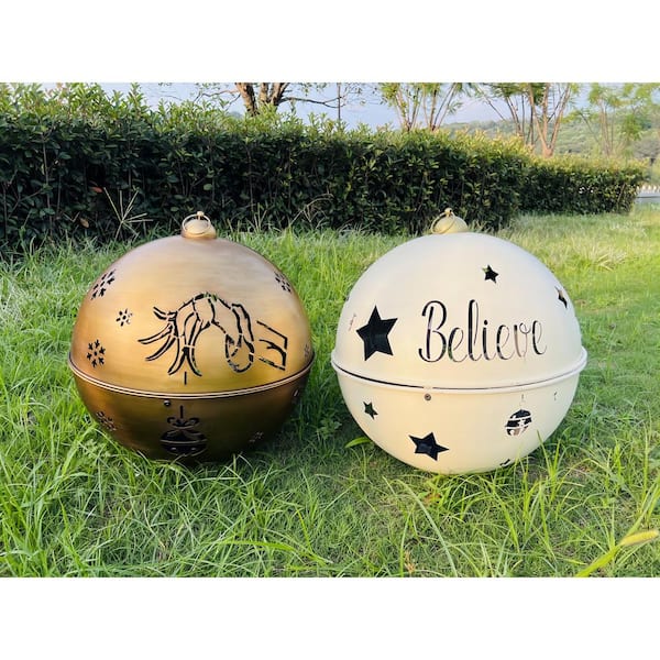 19.69 in. Large Metal Jingle Bell Christmas Ornament (Set of 2)