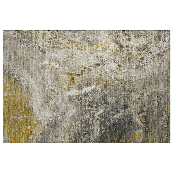 Dream Shag Premium Machine Washable Abstract ADS588 Taupe 2 ft. x 3 ft. Accent Rug