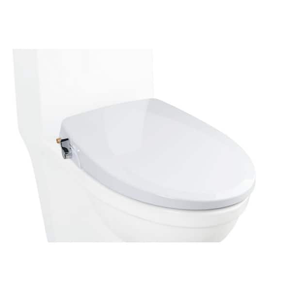 Alpha Bidet Non-Electric Bidet Seat for Elongated Toilets in White