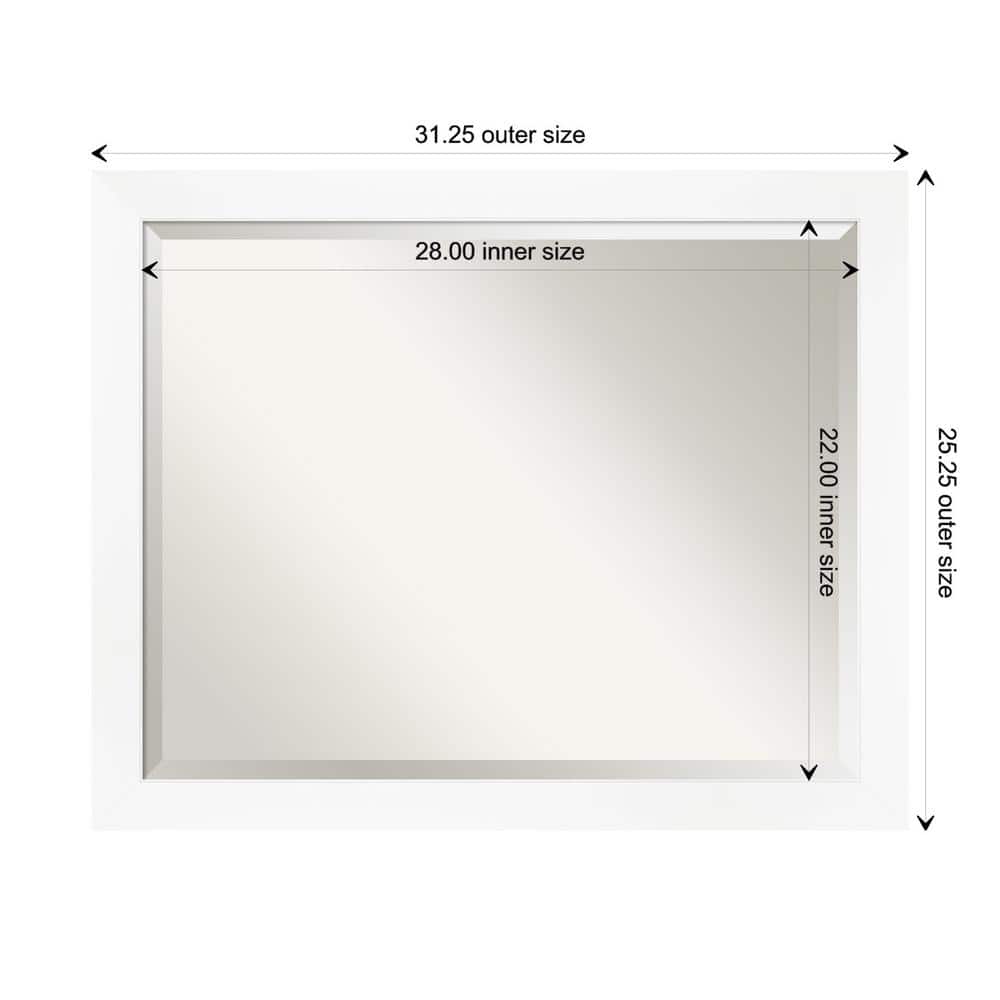 Cabinet White Rectangular Polystyrene Framed Wall Mirror