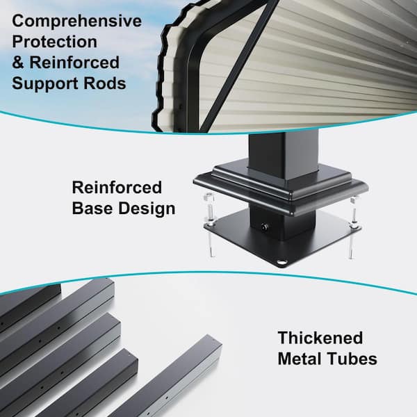 NETAJE 20 ft. W x 20 ft. D Metal Carport, Heavy Duty Garage