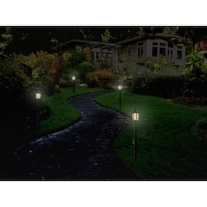 Outdoor Solar Black Integrated LED Garden and Pathway Light - Flame or Still Light